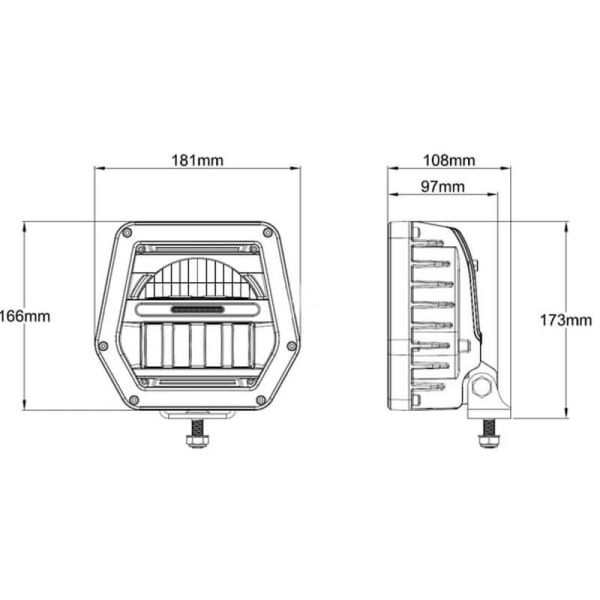 Phare LED 40/70 W 12-30 V avec connecteur Delphi pour John Deere – Feux de croisement et de route RE593798