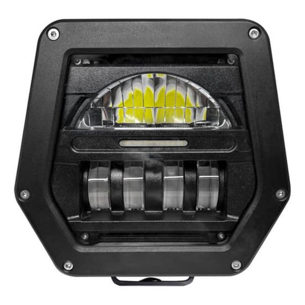 Faro LED delantero 40/70W 12–30V con conector Delphi para John Deere – Luz cruce y carretera RE593798