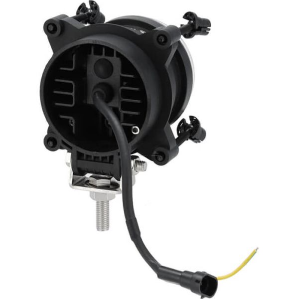 Phare arrière rond à LED 90 mm 25/5 W 12–24 V avec feu de position et connecteur H9 homologué