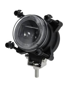 Farol redondo de LED de 90 mm 25/5 W 12–24 V com luz de posição e conector H9, homologado.