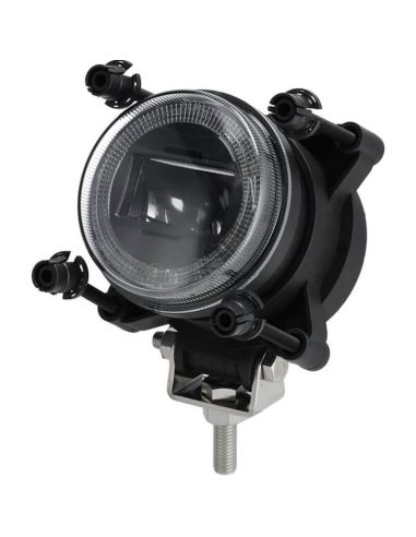 Faro LED redondo 90 mm 25/5W 12–24V con luz de posición y conector H9 Homologado