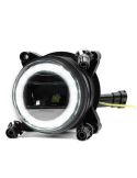 Posición Faro LED redondo 90 mm 25/5W 12–24V con luz de posición y conector H9 Homologado