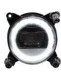Luz LED posición Faro LED redondo 90 mm 25/5W 12–24V con luz de posición y conector H9 Homologado