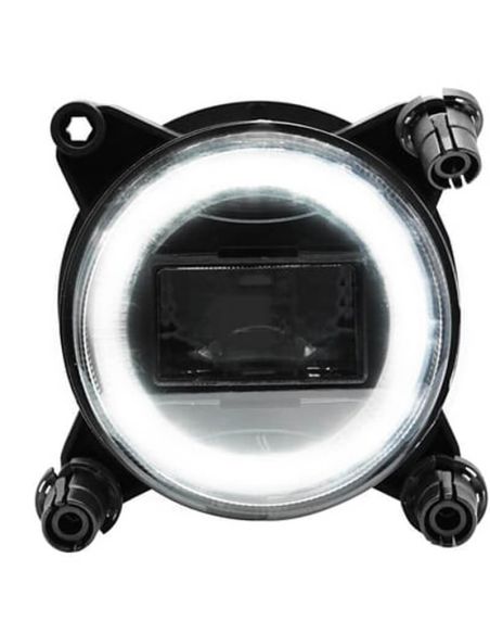 Luz LED posición Faro LED redondo 90 mm 25/5W 12–24V con luz de posición y conector H9 Homologado