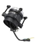 Faro LED redondo 90 mm 28/18W 12–24V con intermitente, luz de carretera y conector H9