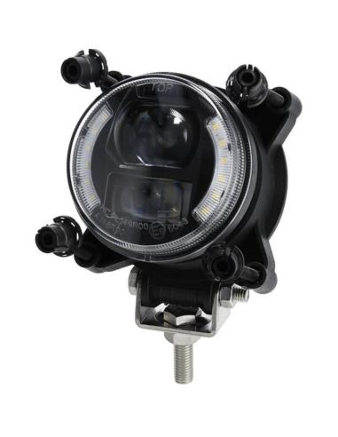 Medidas Faro LED redondo 90 mm 30/5W 12–24V con luz corta y posición – Conector H9