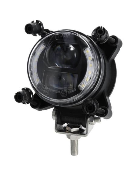 Dimensions : Phare rond à LED 90 mm 30/5 W 12–24 V avec feu de croisement et feu de position – Connecteur H9