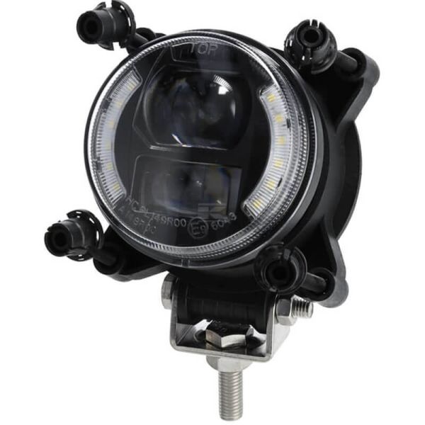 Medidas Faro LED redondo 90 mm 30/5W 12–24V con luz corta y posición – Conector H9