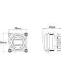 Medidas Faro LED redondo 90 mm 30/5W 12–24V con luz corta y posición – Conector H9