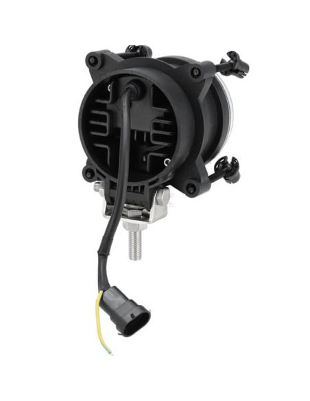 Faro LED redondo 90 mm 30/5W 12–24V con luz corta y posición – Conector H9