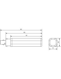 Lâmpada LED profissional CorePro PLC G24q-1, 4 pinos, 6,5 W equivalente a 18 W, 650/700 lúmens, 3000 K/4000 K, 128 mm 2