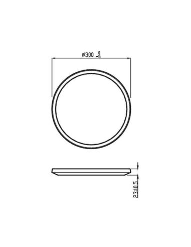 Plafon LED SUPERSLIM 18W preto 2700K...