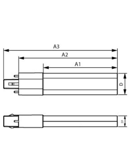 Ampoule LED professionnelle CorePro PLS G23, 2 broches, 5 W équivalent à 11 W, 500/550 lm, 3000 K/4000 K, 105 mm