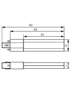 Lâmpada LED profissional CorePro PLS G23, 2 pinos, 3,5 W equivalente a 9 W, 350/370 lúmens, 3000 K/4000 K, 105 mm 2
