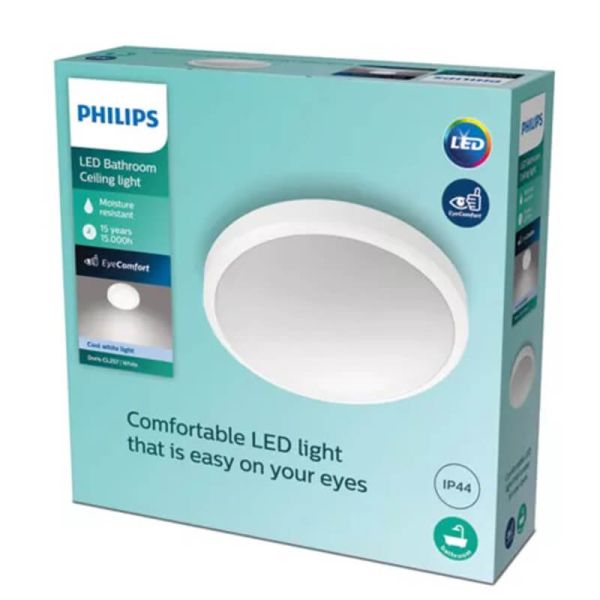 Plafonnier LED Doris pour salle de bain, blanc, IP44, 17 W, 1700 lm, 8718699758905