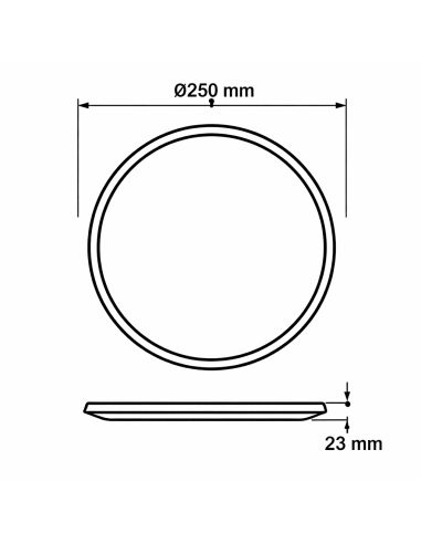 Plafonnier LED SUPERSLIM 15W noir...