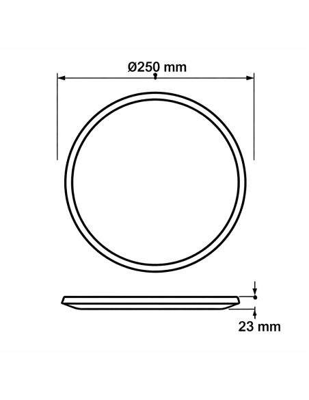Plafón de techo LED SUPERSLIM 15W negro 2700K (muy cálido), Regulable en intensidad