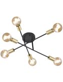Plafón LED metálico Cross 6 luces Trio Lighting| 6 bombillas E27| León Leds Iluminación