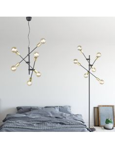 Plafón LED metálico Cross 6 luces Trio Lighting| 6 bombillas E27| León Leds Iluminación 2