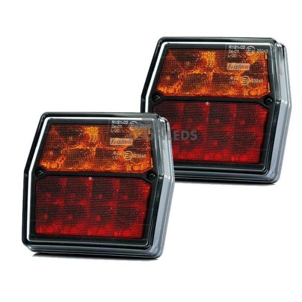 Piloto trasero LED Fristom FT-222 12V con conector Bayonet 5 Pin y luz de matrícula R10, R1, S1, 2a, L00