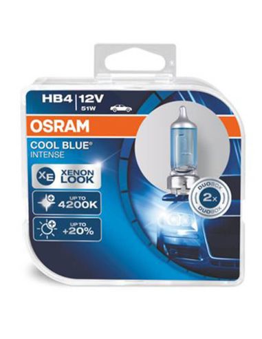 Pack 2 Bombillas OSRAM Cool Blue Intense HB4 12V 51W 4200K – Luz blanca 9006CBI-HCB