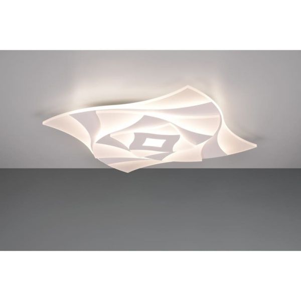 Plafonnier AKITA aux formes géométriques et effets 3D, 56 W, 6 550 lm, dimmable, 3 000-6 500 K