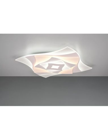 Plafonnier AKITA aux formes géométriques et effets 3D, 56 W, 6 550 lm, dimmable, 3 000-6 500 K