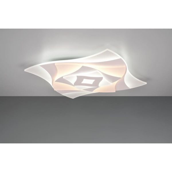Plafonnier AKITA aux formes géométriques et effets 3D, 56 W, 6 550 lm, dimmable, 3 000-6 500 K