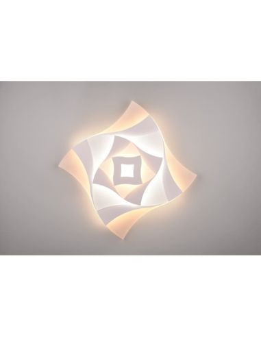 Plafonnier AKITA aux formes géométriques et effets 3D, 56 W, 6 550 lm, dimmable, 3 000-6 500 K