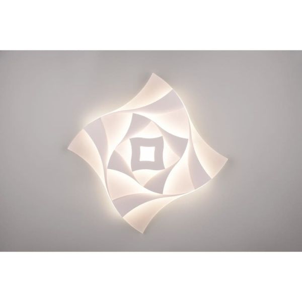 Plafonnier AKITA aux formes géométriques et effets 3D, 56 W, 6 550 lm, dimmable, 3 000-6 500 K