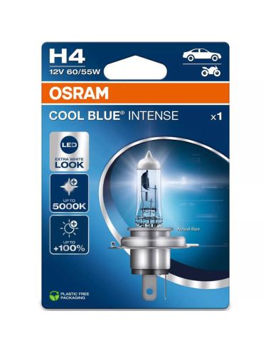OSRAM COOL BLUE INTENSE H4 Next Generation 5000K – Bombilla halógena extra blanca 12V