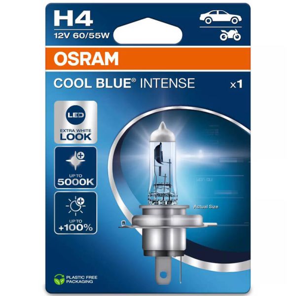 OSRAM COOL BLUE INTENSE H4 Next Generation 5000K – Bombilla halógena extra blanca 12V