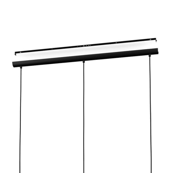 Suspension conique à 3 lumières NOSES, design néo-nordique, noir/laiton, douille E27 (non fournie), 920 × 1100 × 220 mm