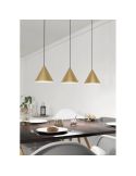 Lámpara colgante 3 luces cónicas NARICES, diseño New Nordic, negro/latón, E27 (no incl.) 920×1100×220 mm