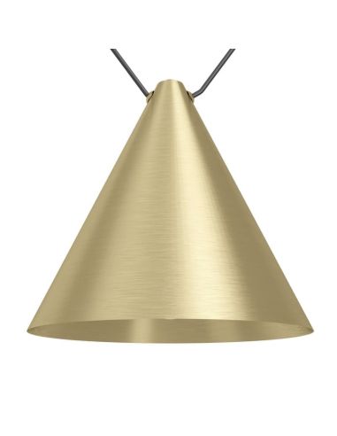 Lámpara colgante 2 luces cónicas NARICES-1, latón cepillado y negro, diseño New Nordic, E27 (no incl.)