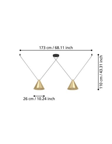 Suspension NARICES-1 à 2 lumières...