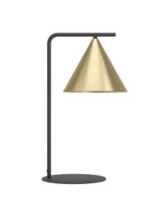Lampe de table NARICES E27 en acier noir et laiton brossé, design néo-nordique