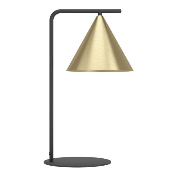 Lampe de table NARICES E27 en acier noir et laiton brossé, design néo-nordique