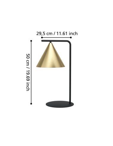 Tischlampe NARICES E27 schwarzstahl...