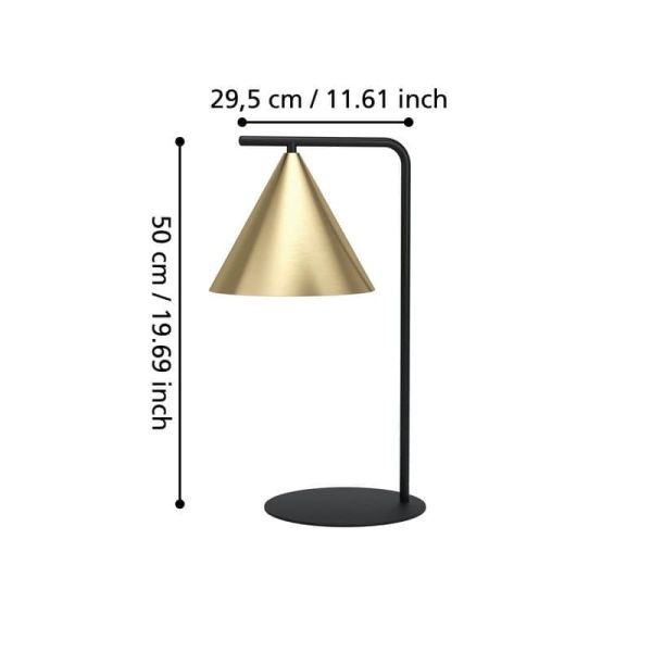 Tischlampe NARICES E27 schwarzstahl...