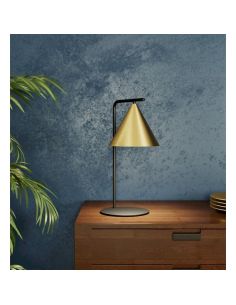 Lampe de table NARICES E27 en acier noir et laiton brossé, design néo-nordique 2