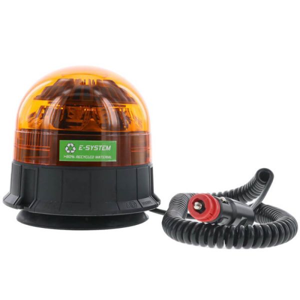 Rotativo LED ecológico ámbar magnético E-VENUS doble flash 12–24V ECE R65