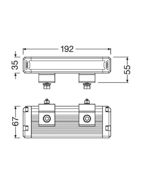 Dimensions : Mini barre LED longue portée LEDriving LightBar VX180-SP SR 19,2 cm LEDDL122-SP SR Osram