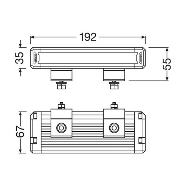 Dimensions : Mini barre LED longue portée LEDriving LightBar VX180-SP SR 19,2 cm LEDDL122-SP SR Osram