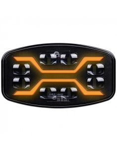 Faro LED X-SPIDER con luz de carretera, posición y estrobo ámbar L3436 12–24V R65, R148, R149 2