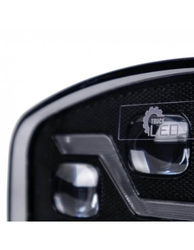 Faro LED X-SPIDER con luz de carretera, posición y estrobo ámbar L3436 12–24V R65, R148, R149