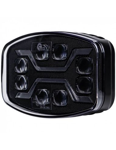 Faro LED X-SPIDER con luz de carretera, posición y estrobo ámbar L3436 12–24V R65, R148, R149