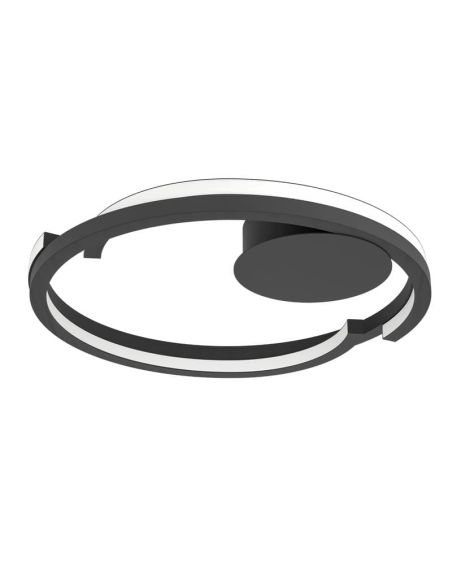 Plafón LED de techo negro MEZZOMONTE CCT 20W 2220Lm 2700-6500K, regulable con mando, Ø 480mm