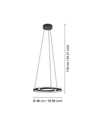 Lámpara colgante LED MEZZOMONTE doble...