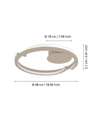 Plafonnier LED sable MEZZOMONTE CCT...